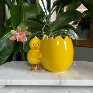 Teleflora Chick + Cracked Egg Planter Pot - Ceramic Easter Decor - Original Tag